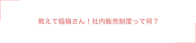 教えて稲嶺さん！社内販売制度って何？
