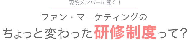 現役メンバーに聞く！ ファン・マーケティングの ちょっと変わった研修制度って？